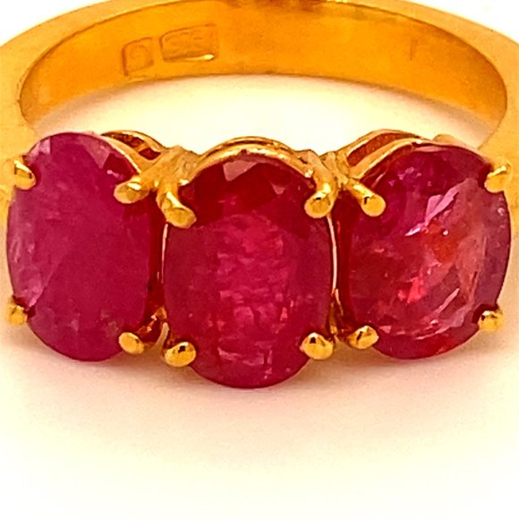Tajik Ruby 4.53ct Solid 22K Yellow Gold Ring - Picture 8 of 8